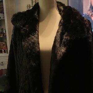 Ellen Tracy Luxurious Black Teddy Jacket
